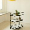 DINGZZ Nordic Style Household Mobile Trolley Kitchen Dining Room Three-tier Shelf Hotel Commercial Trolley Wine Cart