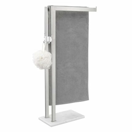 KES Free Standing Towel Rack Bathroom Towel Rail with Marble Base, 2 Tiers Towel Holder Towel Stand SUS304 Stainless Steel Brushed Finish, BTH227