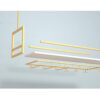 EYLINK Wall Shelf Hanging Wine Rack/Wine Glass Rack,Ceiling Shelf,Wall Decoration Storage Rack With Guardrail,Two Styles Of Cup Holder,Easy To In
