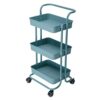 UXZDX Kitchen furniture Multi-Layer Steel Frame Wood Partition Multifunction Organizer Cart With Wheels Kitchen trolley (Color : A, Size : 3-Tier