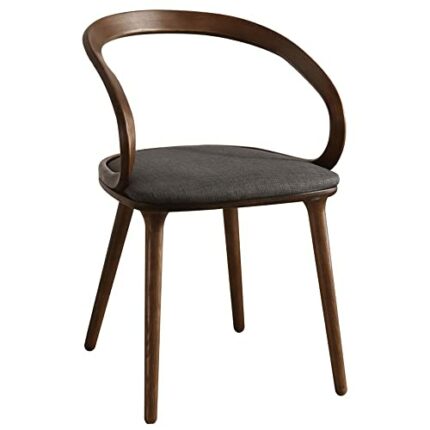 JYDQM Outdoor Garden Casual Office Dining Chairs Design Wooden Rattan Armrest Dining Chairs Comfortable Balcony Furniture (Color : Argento, Size