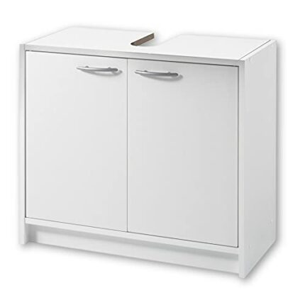 Stella Trading Smash Vanity Unit in matt White – Simple Base Bathroom Cabinet with Plenty of Storage Space, 63 x 55 x 29 cm
