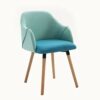 WALNUT Wooden Fabric Chair Restaurant Dining Upholstered Chair Living Room Kitchen Cafe Dining Chairs Home Art Set of Chairs (Color : A)
