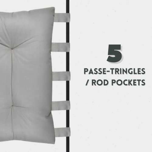 Lovely Casa - Headboard - Size 70 x 45 x 10 cm - 100% cotton - Sage colour - Oxford design - Satin cotton Elegant and soft to the touch - Perfect