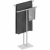 Qflushor Standing Towel Rack with Marble Base 2-Tier, 38" Tall Bath Towel Stand for Bath Sheet, Stainless Steel Free Standing Towel Racks for Bat