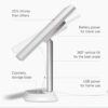 Fancii Large Makeup Mirror with Natural LED Lights, Lighted Trifold Vanity Mirror with 5x & 7x Magnifications - Dimmable Lights, Touch Screen, Co