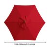 6.4Ft Patio Umbrella Replacement Canopy, 6 Ribs Replacement Outdoor Umbrella Canopy, Sun Umbrella Replacement Cloth Garden Parasol Canopy Cover,