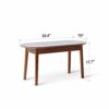 Livinia Aslan 35" Malaysian Oak Round Wooden Dining Bench/Solid Wood Bedroom Entry Way Kitchen Corridor Bench (Walnut)