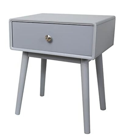ASPECT Niva Bedside Table with One Drawer, Wood, Grey, 40(W) x 30(D) x 48(H) cm