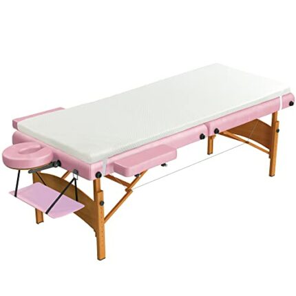 HOMBYS Memory Foam Lash Bed Topper with Removable Cover, 3" Thickness Massage Table Mattress Topper with Elastic Bands, 5-Area Design, Non-Slip L