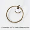 RAKUTE Antique Retro European Pastoral Style Green Bronze Towel Ring, Towel Rack, Round Hand Towel Holder Bathroom Ring
