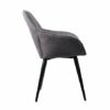 Aspect Set of 2 Windsor Modern Accent Arm Dining Chairs,Grey Fabric Seat and Black Legs, W61xD41xH85 cm