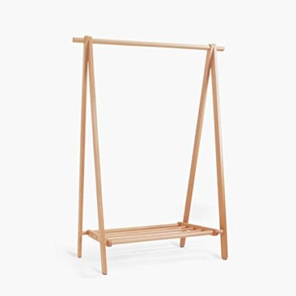 N/A Clothing Rack Stand Coat Rack Solid Wood Floor Hanger Foldable Hanger Home Bedroom (Color : D, Size : S)