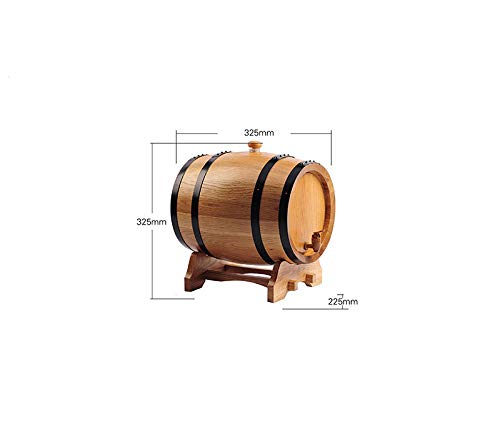 PIBM Stylish Simplicity Wine Shelf Bileless Oak Casks 5 Liters of Baked Oak Barrels from Vats, Wood Color , b