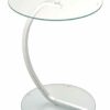 ASPECT Merlin Clear Glass Round Table, Chrome, 40cm Dia x 54cm