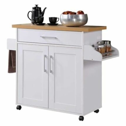 BHVXW Furniture Storage Cabinet Mobile Double Door Kitchen Cabinet With Spice Rack and Towel Counter Organizer