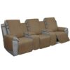 Easy-Going Loveseat Recliner Cover with Console, Reversible Couch Cover for Living Room, Split Sofa Cover for Each Seat with Elastic Straps for K