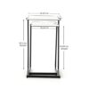 Penguin Home Set of 2 White Real Marble Side Table with Black C Shape Metal Stand Stylish Modern Coffee End Bedside Table Bedroom Living Room Off