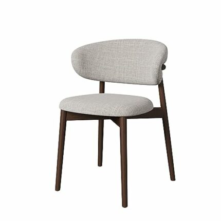 maozi Dining Chairs Relax Ergonomic Dining Chair Kitchen Leathr Wooden Home Furniture (Color : Argento, Size : Light Grey)