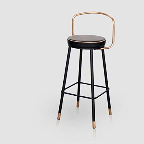 AANAN Stools,Stool Dining Bar Stool High-Modern Metal Frame with Footrest Fabric and Restk Brwon
