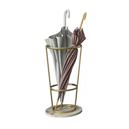 LSDJGDDE Umbrella Storage Rack Wrought Iron Marble Base Nordic Hotel Villa Lobby Storage Bucket