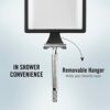 ConairMan LED Shower Mirror, Fog Free Mirror - Great for Shower Shaving, 2X Magnification, Glossy Black Finish
