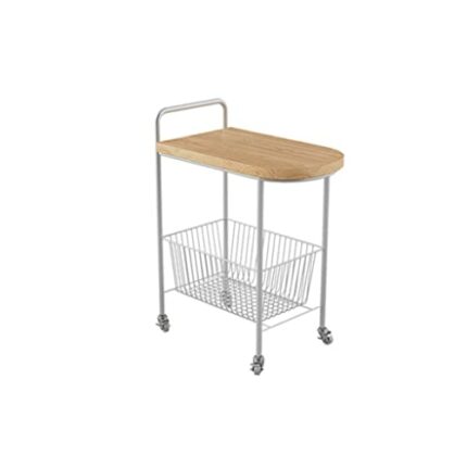 FEER Kitchen Cart Storage Cart Simple Bedside Table Mini Mobile Coffee Table Storage Cart Kitchen Bathroom Cart (Color : Rosso, Size : 1pcs)