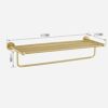 HIGOH Towel Racks,Bathroom Towel Rack Wall Mounted Towel Holder,Nordic Light All Copper Brushed Bath Towel Holder,Modern Simple Brass Towel Rack