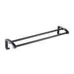 -Shelf,Towel Rack Black Aluminum Towel Rail, Bathroom Storage Towel Rack, Wall Mounted Hanging Towel Holder with Double Bar