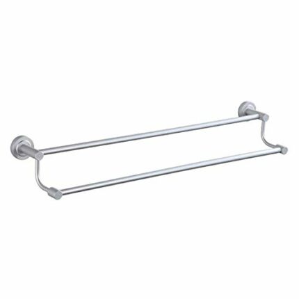 Towel Rack Wall Mounted Towel Rail Aluminum Double Towel Bar Multi Function Rustproof Bathroom Kitchen Accessories Drilling Installation 60cm