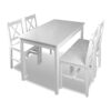 DINGZZ Kitchen Tables and Chairs Set Dining Room Table Set for 4 White
