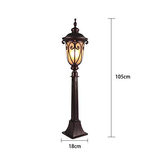 TQXDD Vintage Outdoor IP54 Waterproof Aluminum Lawn High Pole Pillar Light Victoria Vintage Garden Courtyard Villa Aisle Bollard Column Lamp Gara