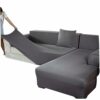 2Pcs/Set L Shaped Sofa Cover Sofa Covers Corner Sofa Sectional Couch Cover 57-73inch Sanding Minimalist L Shaped Cover with Pillowcase Elastic Br