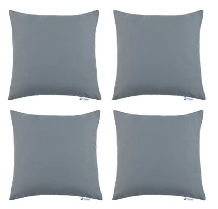 Proheeder Waterproof Outdoor Scatter Cushion Covers 45 x 45cm - Set of 4 Water Resistant Decorative Square Patio, Bench, Tent, Balcony and sofa G