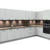 KÜTCHENHAUS Nobilia fully rigid german kitchen, complete with worktops, appliances and, suitable for an L Shape space (Dark Scheme, 2450x3050mm)