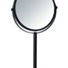 Wenko Assisi Cosmetic Standing Mirror Diameter 17 cm Black – Swivelling Make-Up Mirror with 3x Magnification Mirror Surface Diameter 16 cm 300% M