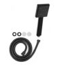 Black matt Universal 1 Mode Shower Head Slim Square High Pressure Shower Head Rainfall Hand Held Water Saving Bathroom Handshower