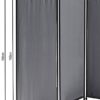 QUICK STAR Paravent 220 x 165 cm Fabric Room Devider Garden 4-Part Patrition Wall Foldable Balcony Privacy Screen Grey-Brown