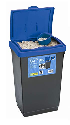 47L Winter Salt Bin Blue Lid for Storage made from Plastic with Scoop