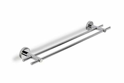 Croydex Flexi-Fix Britannia Durable Brass and Stainless Steel Construction Medium Double Towel Rail