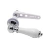 Ceramic Toilet Cistern Lever Flusher | Traditional Victorian Style | Real Ceramic White LOO Cistern Lever Flush Handle | WC Lavatory Flush | Chro