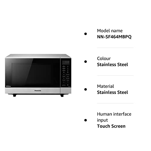 Panasonic NN-SF464MBPQ Flatbed Microwave Oven, 27 Litre, Silver