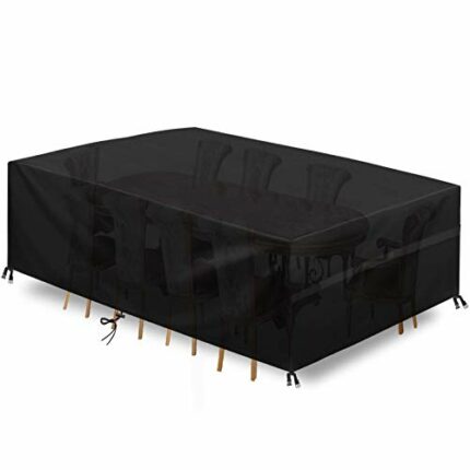 Garden Furniture Cover,170X120X74cm Garden Table Cover 420D Heavy Duty Oxford Polyester Outdoor Patio table Covers Rectangular Cover Windproof,Wa