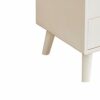 SDFGH Simple Bedside Table, All Solid Wood Double Drawer Design, Mini White Bedside Table