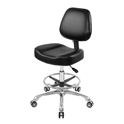 Nazalus Rolling Stool Adjustable Drafting Chair Heavy Duty with Wheels for Office Home Desk Chair Big Size