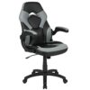 Flash Furniture X10 Gaming Racing Office Ergonomic Computer PC Adjustable Swivel Chair with Flip-up Arms, Gray/Black LeatherSoft, Polyurethane