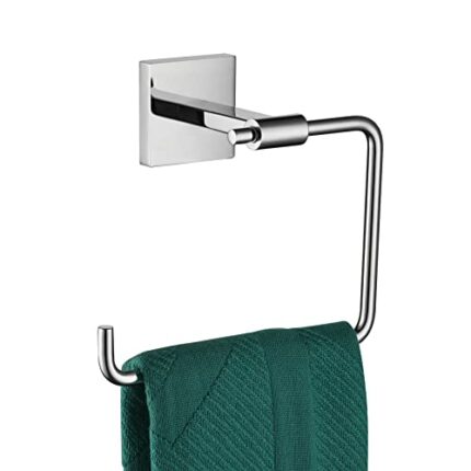 KOKOSIRI Hand Towel Ring Bath Towel Holder Shower Towel Hanger Bathroom Lavatory Hardware Stainless Steel Wall Mount Polished Chrome B3007CH