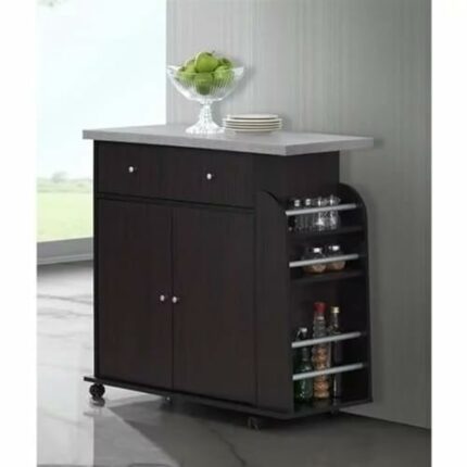 JJZXD Kitchen Islands & Trolleys Kitchen Cart With Spice Rack & Towel Rack