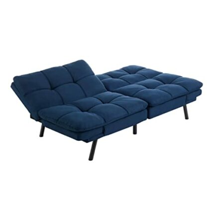 LIRUXUN Memory Foam Futon Multifunctional Convertible Folding Bed Sofa (Color : Argento, Size : Universal size)