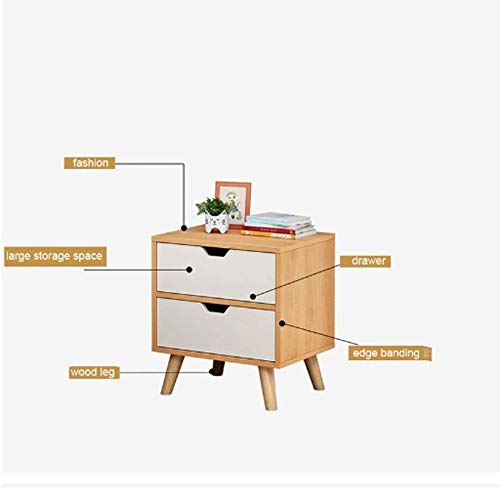 LUKEO Bedroom Bedside Table Locker Side Cabinet Locker, Drawer Small Room Bedside Table Solid Wood Feet